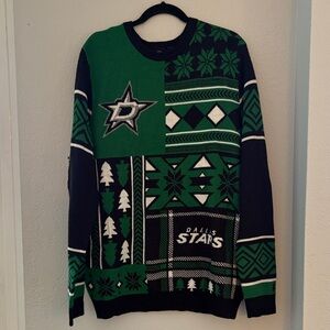 NHL Dallas Stars Green and Black Crewneck Sweater